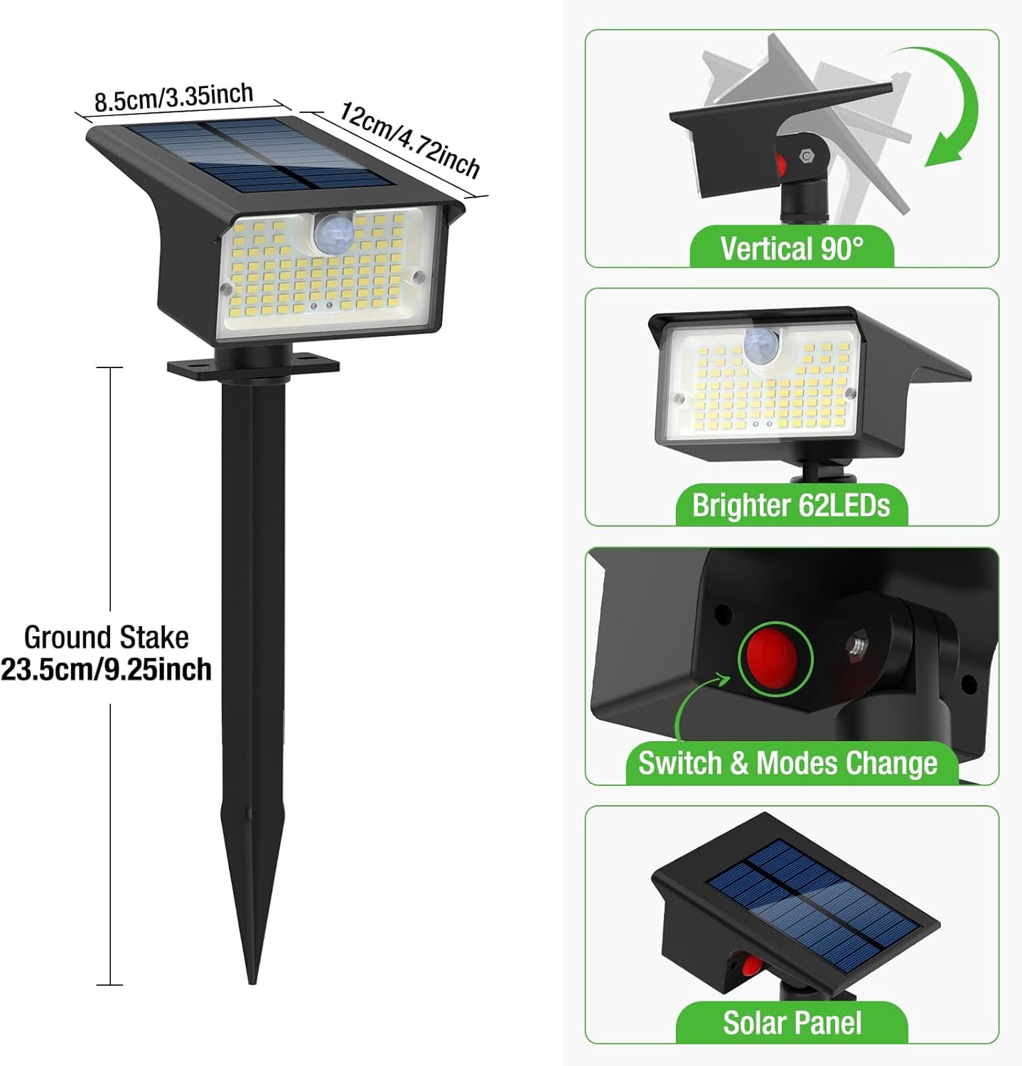 Solar Spot Lights Outdoor Moti - đánh giá và giá Solar Garden Spotlight Rgb