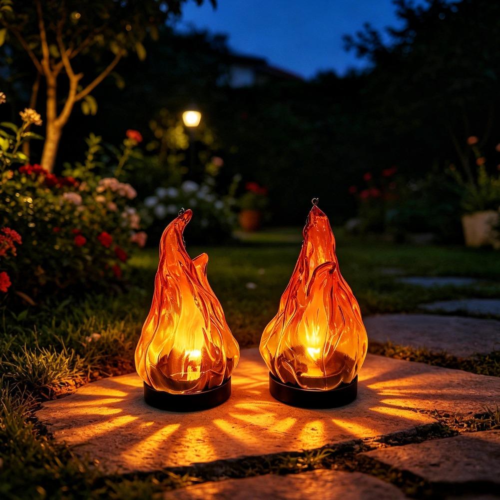 Solar Flame Hanging Lantern Li - đánh giá và giá Solar Garden Light Outdoor Waterproof