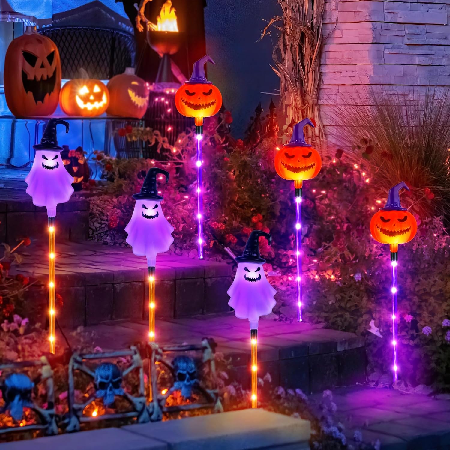 6 Pack Solar Halloween Pathway - đánh giá và giá Solar Pathway Lights 8 Pack