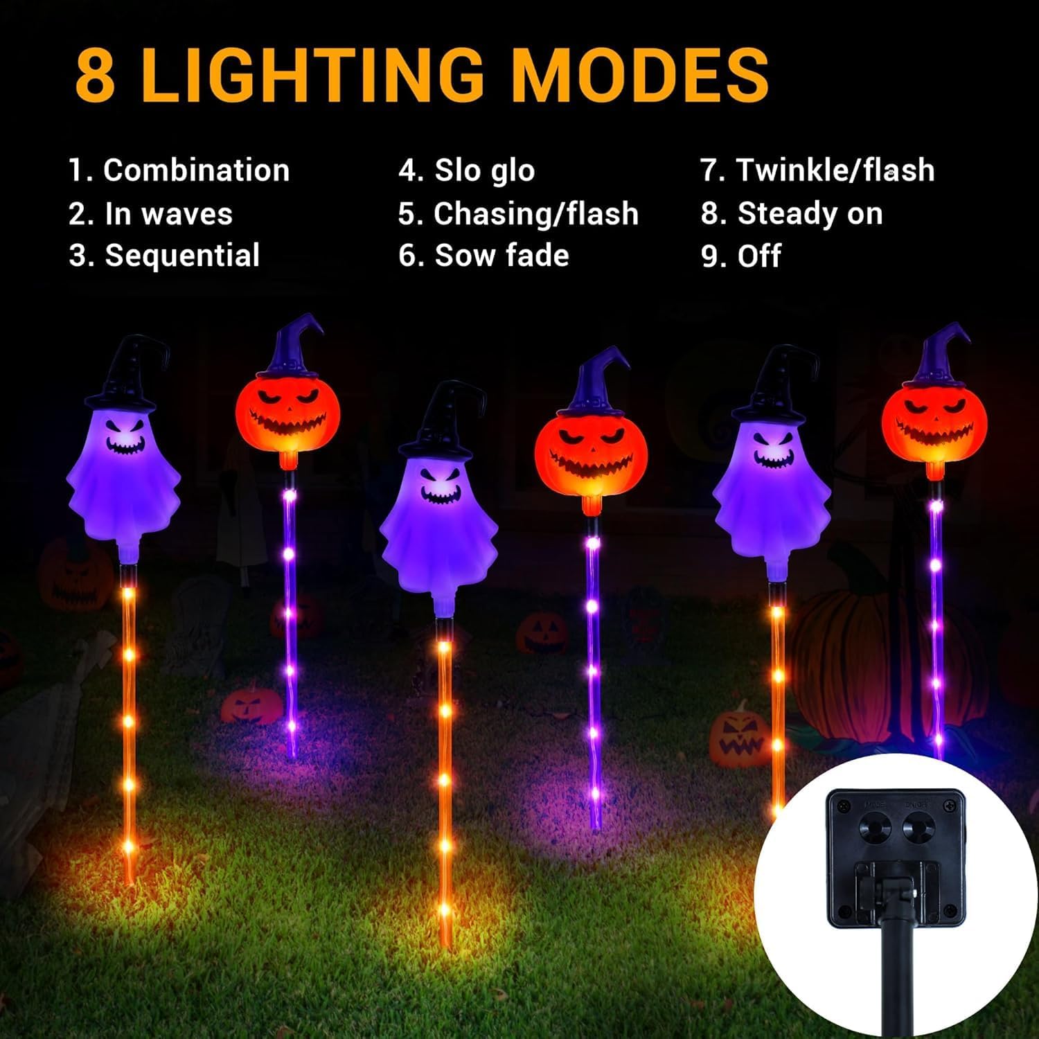 6 Pack Solar Halloween Pathway - đánh giá và giá Solar Pathway Lights 8 Pack