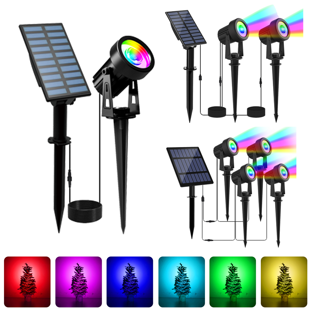 1/2/4 Lights RGB Solar LED Lig - đánh giá và giá Solar Garden Spotlight Rgb