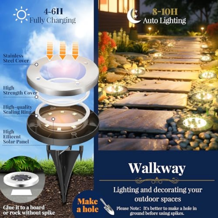 Solar Ground Lights Solar Ligh - đánh giá và giá Solar Garden Light Outdoor Waterproof