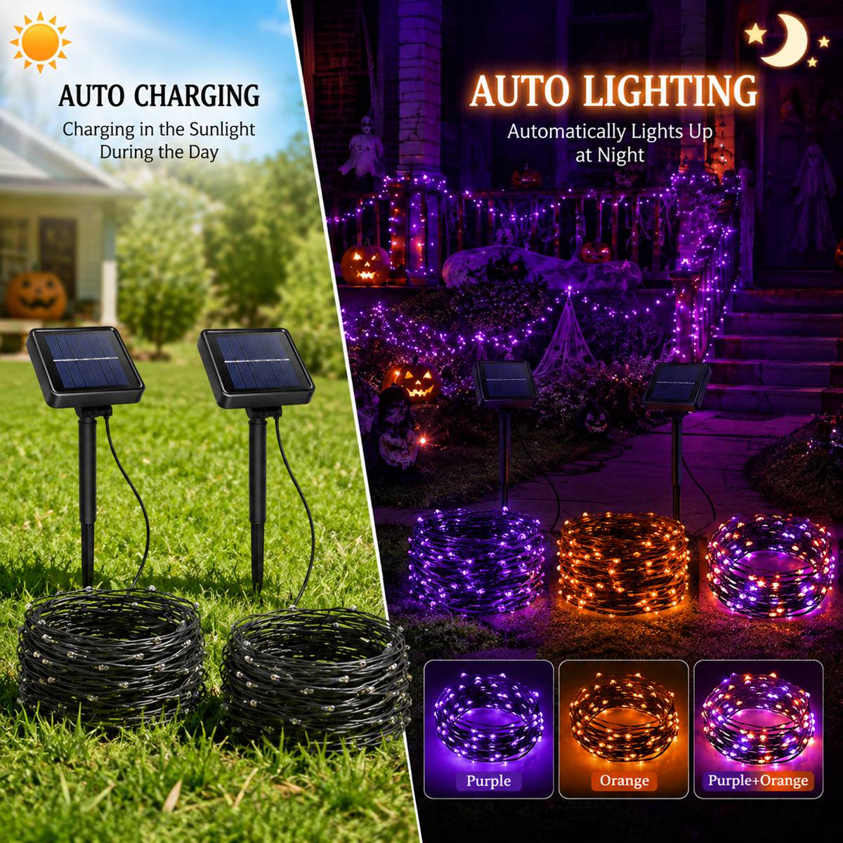 2 Pack Halloween Solar Powered - đánh giá và giá Solar Pathway Lights 8 Pack