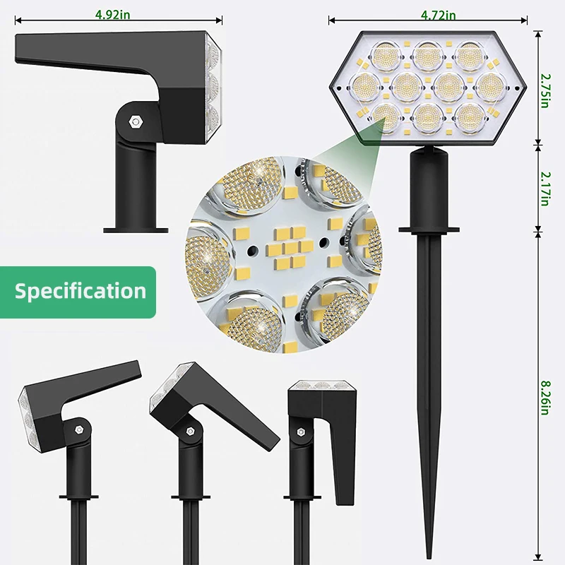 Solar Lights Outdoor  92 LED S - đánh giá và giá Solar Garden Spotlight Rgb
