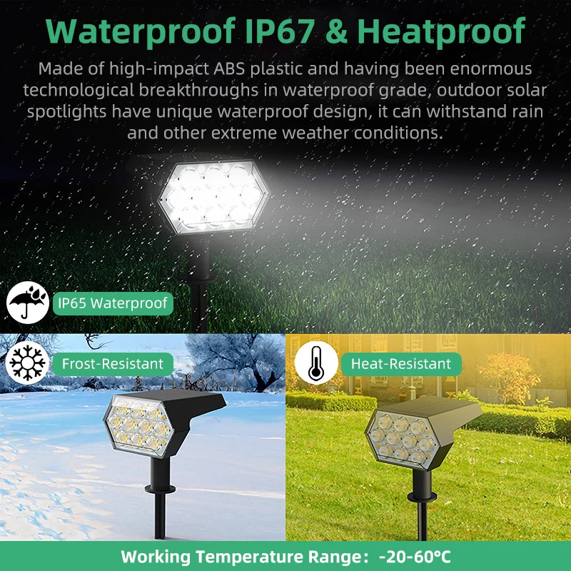 Solar Lights Outdoor  92 LED S - đánh giá và giá Solar Garden Spotlight Rgb