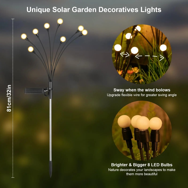 1-8Pack Solar Garden Lights LE - đánh giá và giá Solar Pathway Lights 8 Pack