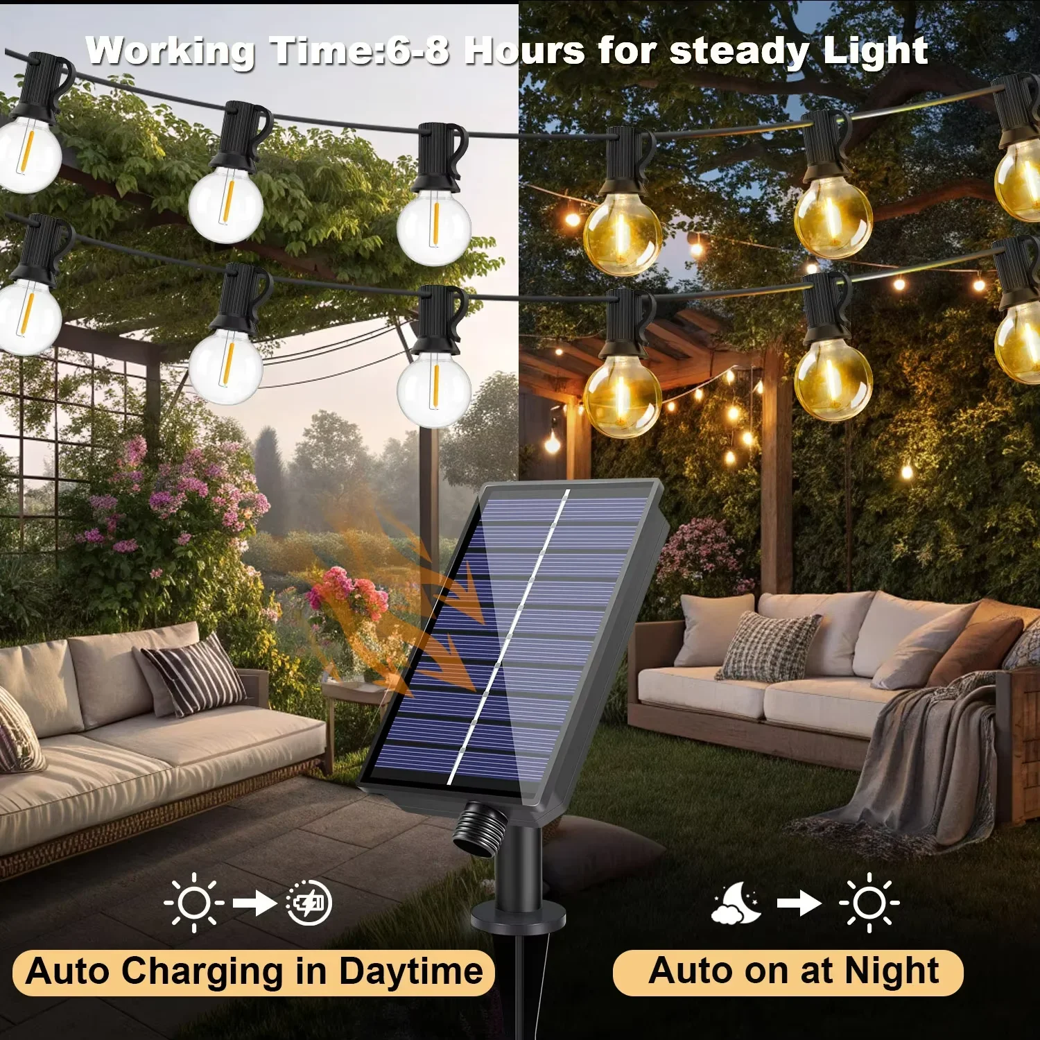 Shatterproof Solar Garland Lam - đánh giá và giá Solar String Lights Outdoor 20M