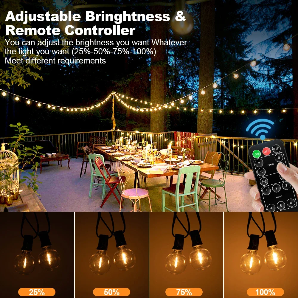Shatterproof Solar Garland Lam - đánh giá và giá Solar String Lights Outdoor 20M
