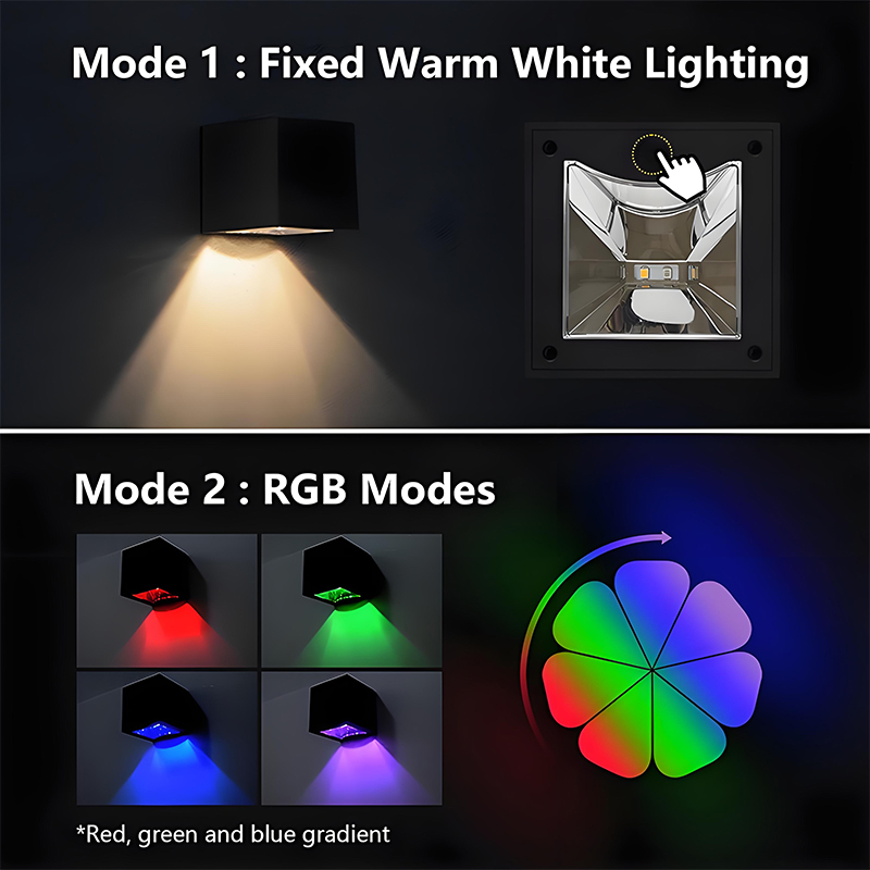 NEW Square Solar Wall Lamps Wa - đánh giá và giá Solar Garden Spotlight Rgb